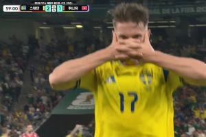 瑞典3-1领先突尼斯！伊萨克前场抢断 约克雷斯攻入个人世界杯首球配图