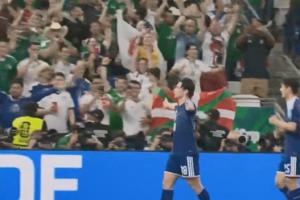 日本4-0领先突尼斯！上田绮世头球吊射梅开二度，本场独造3球配图